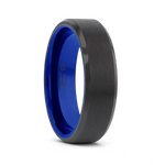 Brushed Center Black Titanium Band with Dual Grooves (Copy) 