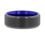 Brushed Center Black Titanium Band with Dual Grooves (Copy) 