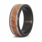 Whiskey Barrel Ring with Deer Antler & Carbon Fiber 