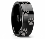 Wolf Track Ring Black Tungsten 6mm - 10mm 