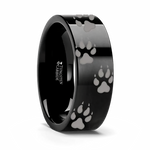 Wolf Track Ring Black Tungsten 6mm - 10mm 