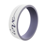 Women's White & Lilac Love Silicone Ring - 6mm 