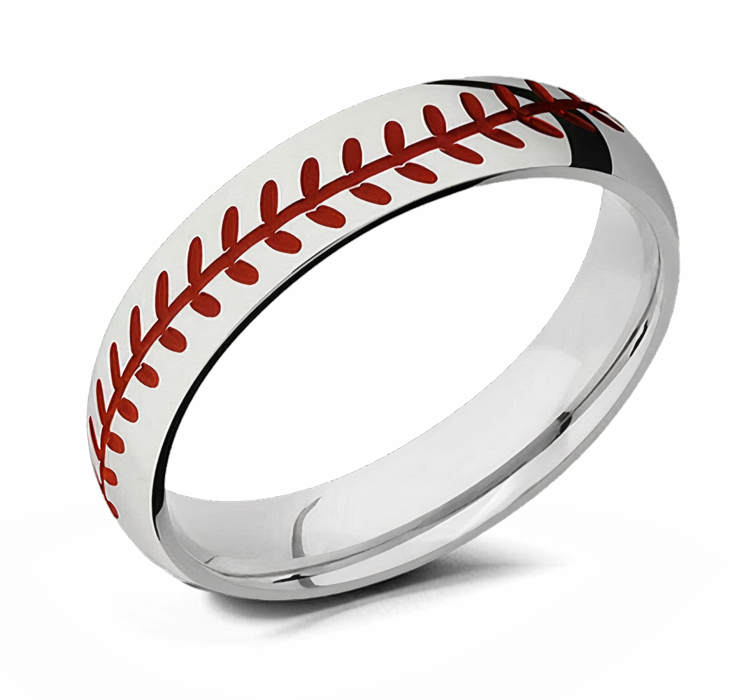 Womens Baseball Stitch Ring - 5mm 