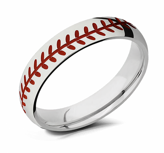 Womens Baseball Stitch Ring - 5mm 