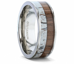 Deer Antler and Black Walnut Ring 