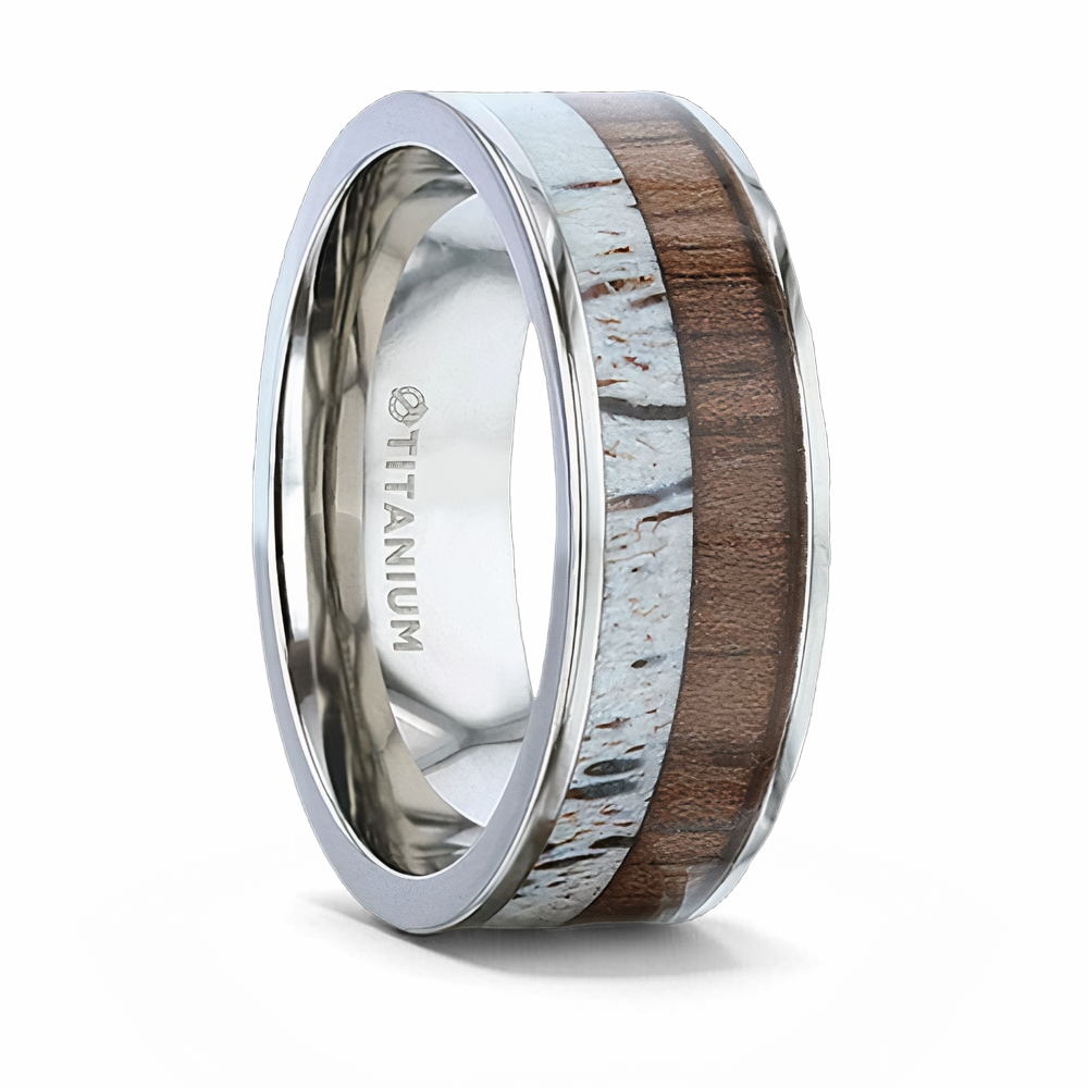 Deer Antler and Black Walnut Ring 