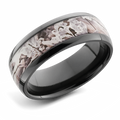 King's Snow Camo Ring - Black Zirconium Domed 