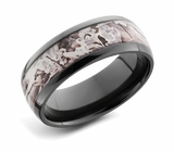 King's Snow Camo Ring - Black Zirconium Domed 