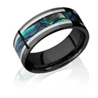Zirconium Ring with Palladium Silver & Abalone Inlays 