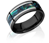 Zirconium Ring with Palladium Silver & Abalone Inlays 