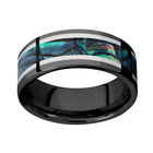 Zirconium Ring with Palladium Silver & Abalone Inlays 