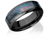 Zirconium Ring with Black Mother of Pearl Inlay 