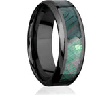 Zirconium Ring with Black Mother of Pearl Inlay 