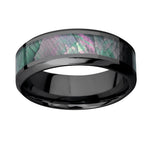 Zirconium Ring with Black Mother of Pearl Inlay 
