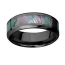 Zirconium Ring with Black Mother of Pearl Inlay - Camo Ever After
