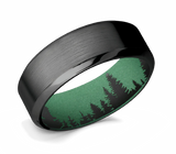 Zirconium Ring in Satin Finish with Squatch Sleeve 