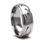 Jesus Fish Ring  - Titanium 8mm 