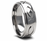 Jesus Fish Ring  - Titanium 8mm 