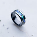 Beveled Abalone Shell Titanium Ring