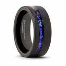 Crushed Alexandrite Ring in Sandblasted Black Tungsten 