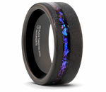 Crushed Alexandrite Ring in Sandblasted Black Tungsten 