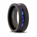 Crushed Alexandrite Ring in Sandblasted Black Tungsten 