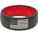 American Flag Silicone Ring - Black/Red 