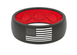 American Flag Silicone Ring - Black/Red 