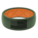 American Flag Silicone Ring - Moss Green/Orange 