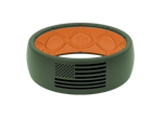 American Flag Silicone Ring - Moss Green/Orange 