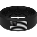 American Flag Silicone Ring - Black and White 