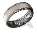 Acid Etched Damascus Antler Ring - Camo Ever After