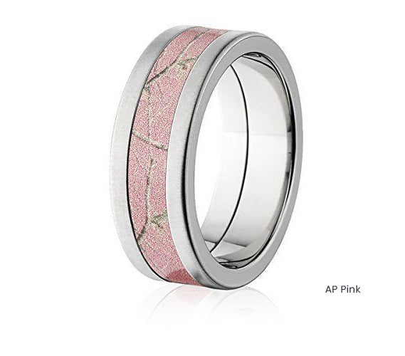 Realtree Wedding Ring 8mm Titanium in Brush Finish - Pick Pattern 