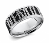 Carved Aspen Treeline Pattern Band 