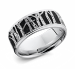 Carved Aspen Treeline Pattern Band 