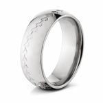 Men's Baseball Ring with No Color Stitching - 8mm 