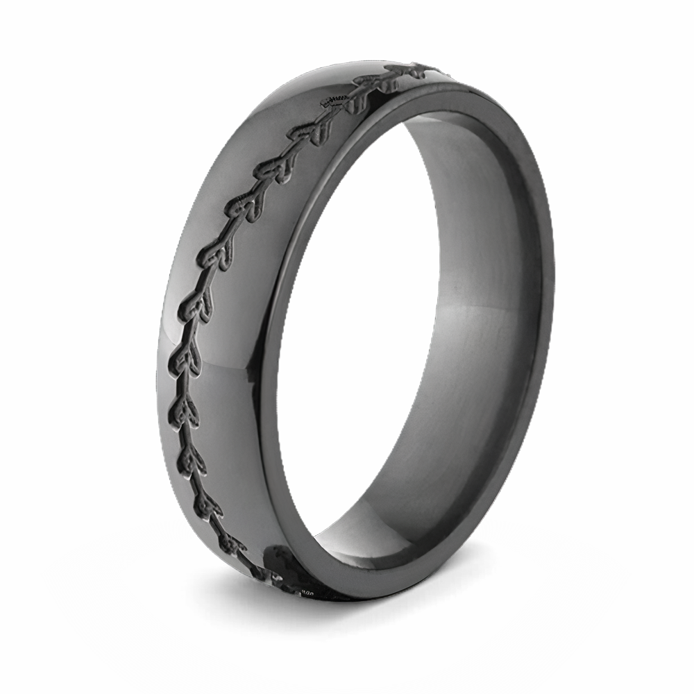 Baseball Band 6mm Zirconium - All Black 