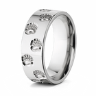 Bear Paw Ring - Titanium Animal Track Bands 8mm 