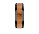 Carpathian Elm Wood Ring In Black Ceramic - 8mm - Camo Ever After