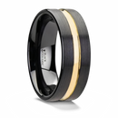 black ceramic ring with gold line