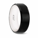 Black Tungsten Wedding Band  with White Interior 