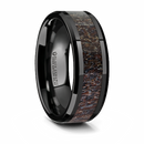 Dark Antler Inlay Ring - Ceramic 8mm 
