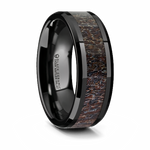 Dark Antler Inlay Ring - Ceramic 8mm 