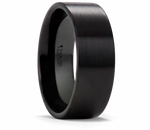 Flat Pipe Cut Black Ceramic Band - 4mm to 12mm 