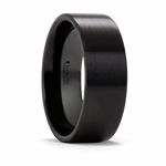 Flat Pipe Cut Black Ceramic Band - 4mm to 12mm 