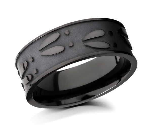 Black Deer Track Ring - Zirconium 8mm 