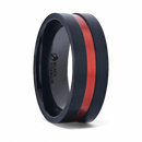 Black Ring with Centered Red Groove 