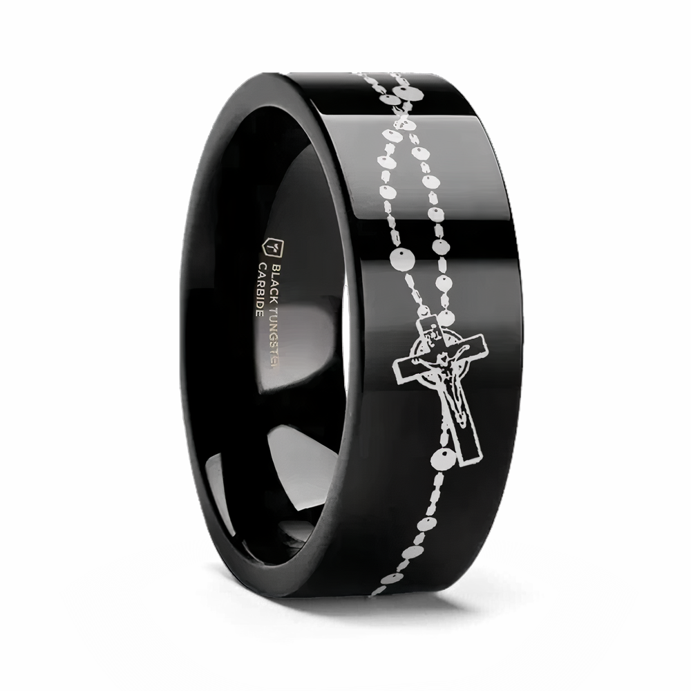 black rosary ring