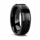 Black Carbon Fiber Ring - Black Titanium 8mm 