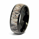 Black Tungsten Antler Ring - 8mm 